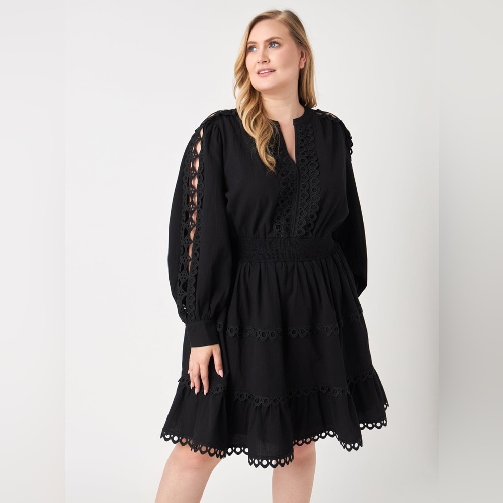 NWT Endless Rose 3X Lace Trim Black Dress